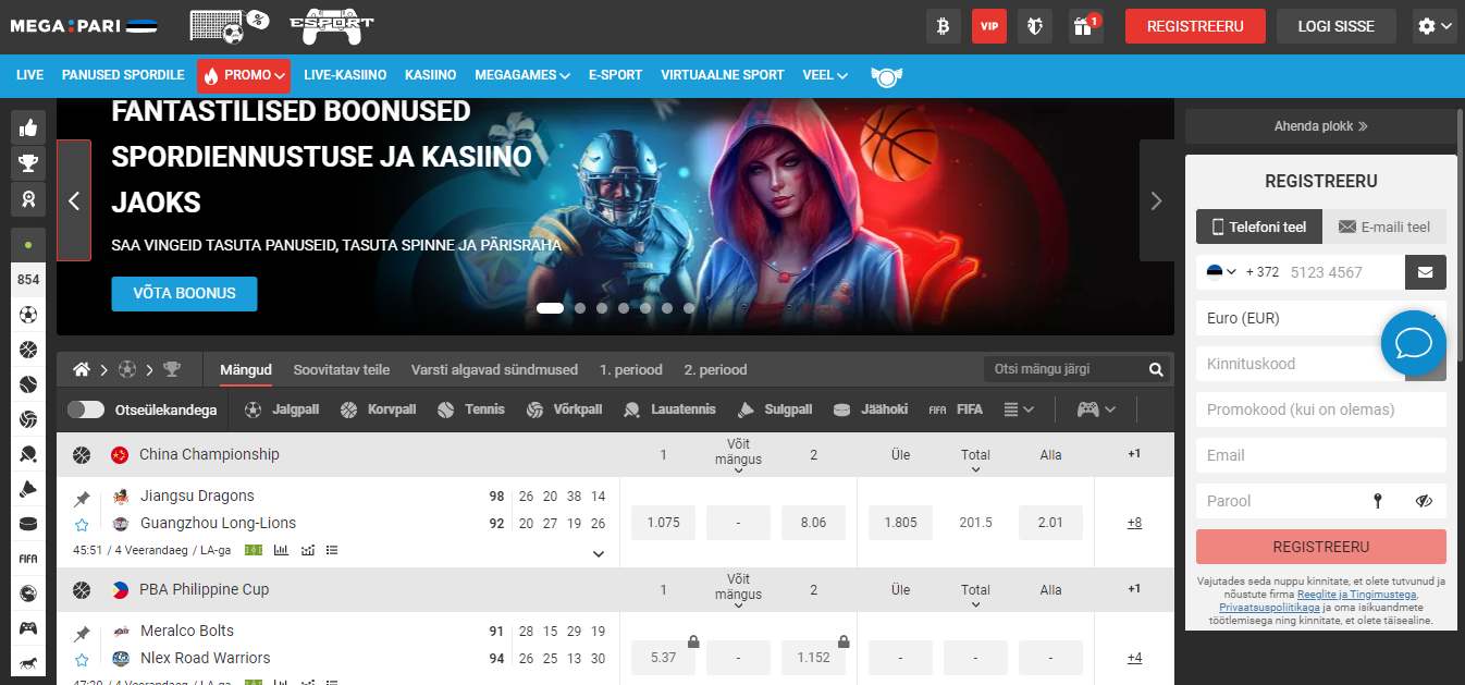 Megapari Sport Betting, spordiennustus.online