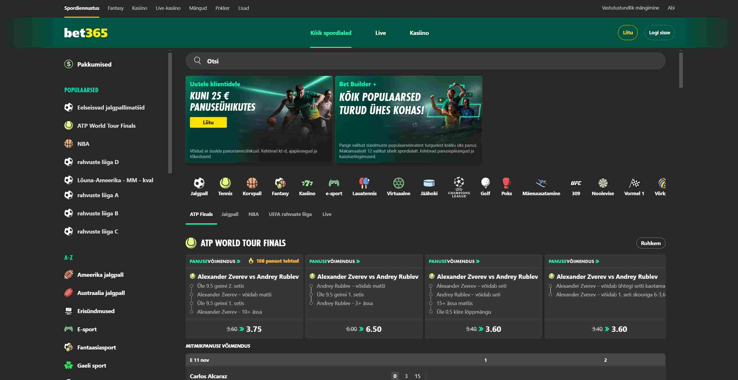 spordiennustus bet365