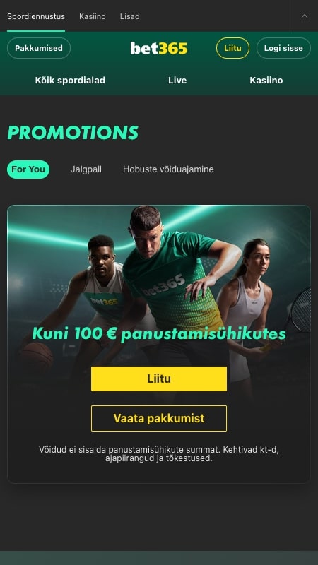 Bet365 raha tagastuse boonus Eestis
