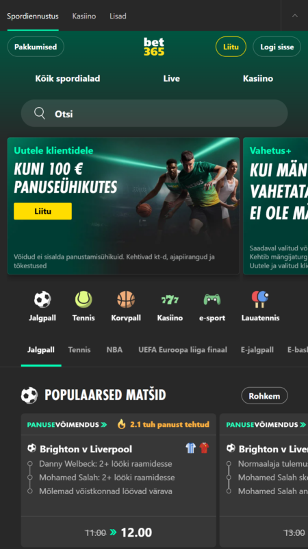 bet365 kihlveokontori koduleht