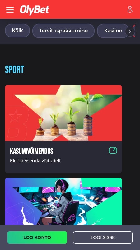 Olybet raha tagastuse boonus Eestis